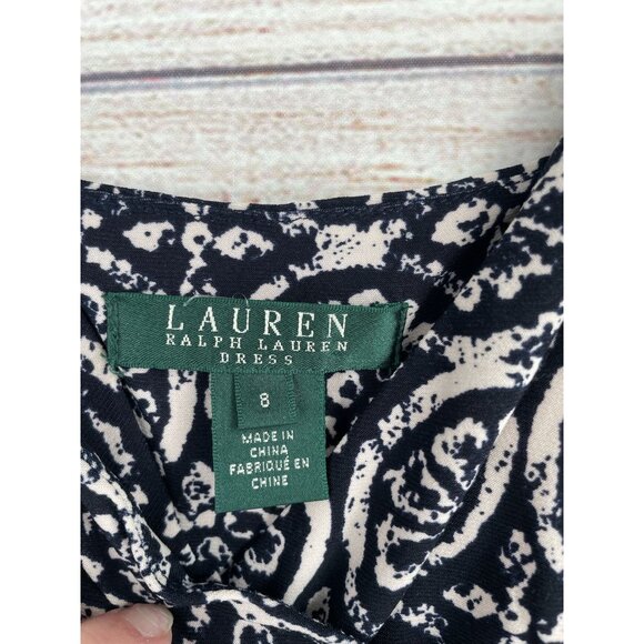 Lauren Ralph Lauren Spaghetti Strap Sand Dollar Print Maxi Dress Women's 8 Blue - Picture 5 of 8